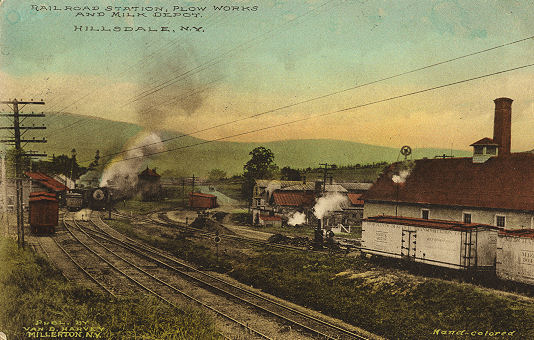 A plow works and a milk depot were adjacent to the busy Hillsdale station